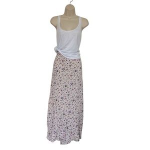 NWT True Blue Womens Flounce Skirt Pink Whimsical Flowers Size Large